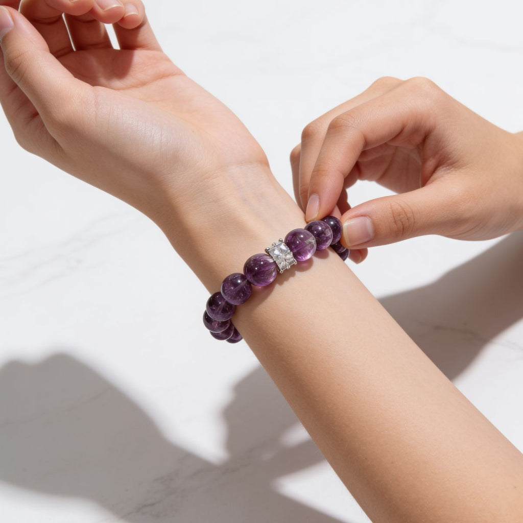 Inner Grace Amethyst Bracelet by JWPatronus – natural crystal bracelet for women