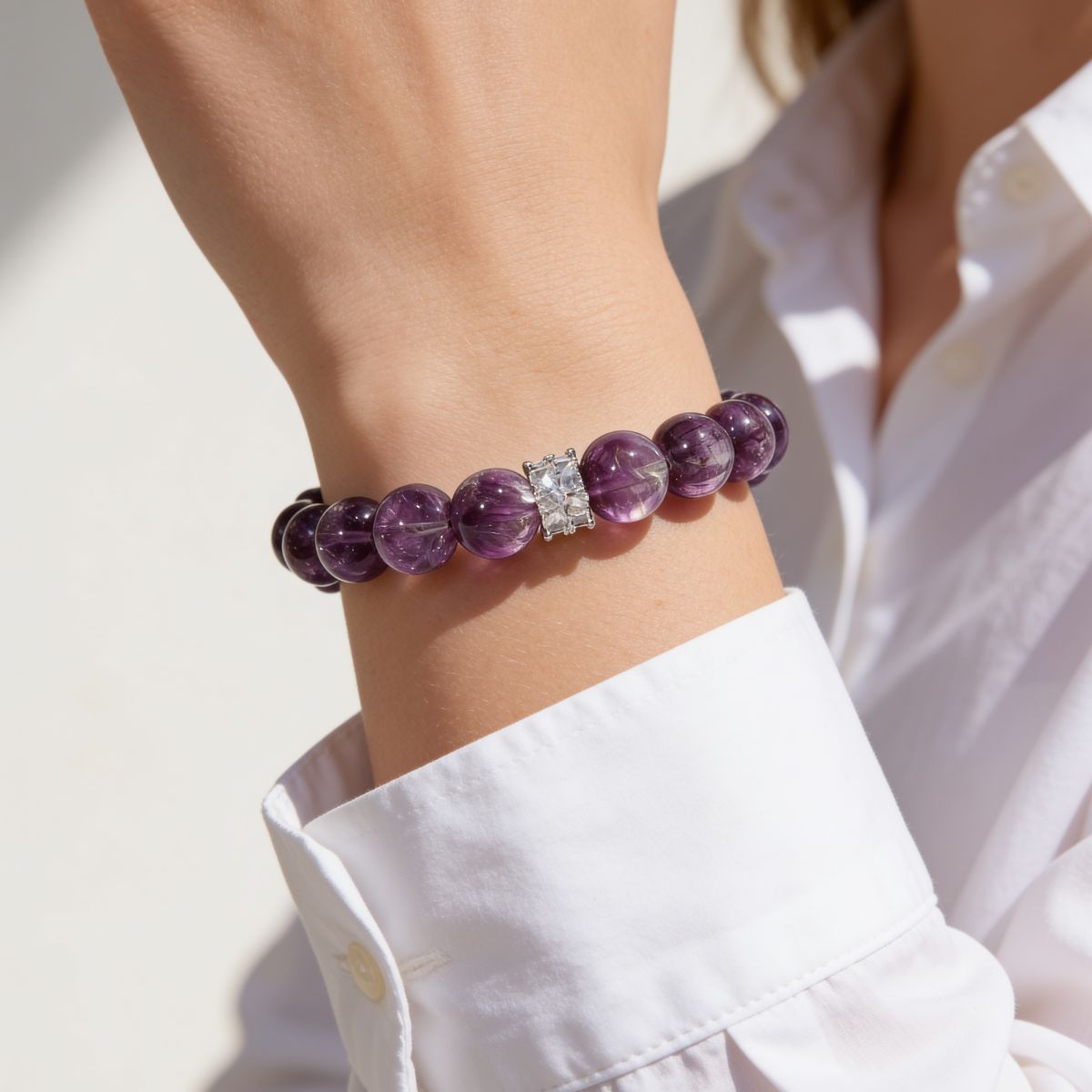 Inner Grace Amethyst Bracelet by JWPatronus – natural crystal bracelet for women