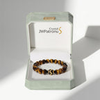 Kailash Tiger’s Eye Dzi Beaded Bracelet by JWPatronus – natural crystal bracelet for women
