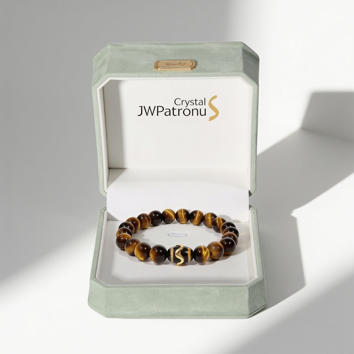 Kailash Tiger’s Eye Dzi Beaded Bracelet by JWPatronus – natural crystal bracelet for women