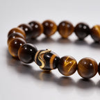 Kailash Tiger’s Eye Dzi Beaded Bracelet by JWPatronus – natural crystal bracelet for women