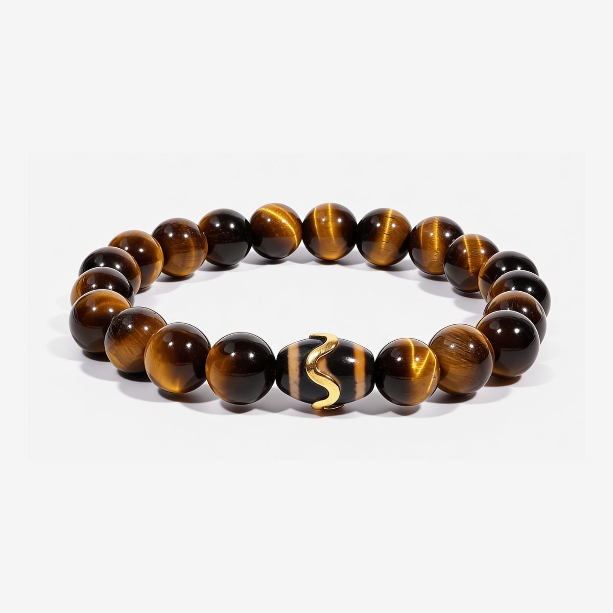 Kailash Tiger’s Eye Dzi Beaded Bracelet by JWPatronus – natural crystal bracelet for women