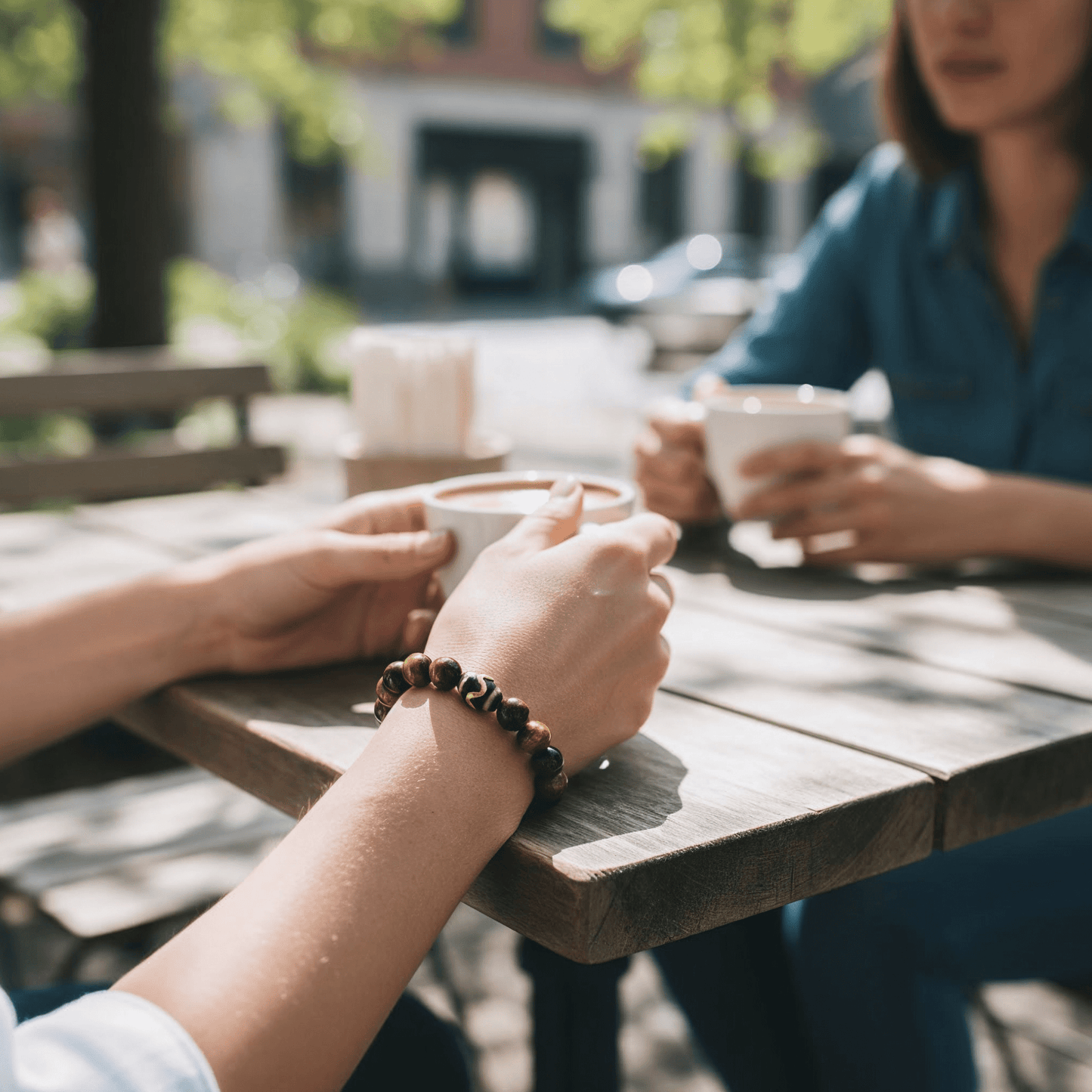 Kailash Tiger’s Eye Dzi Bracelet by JWPatronus – natural crystal bracelet for women