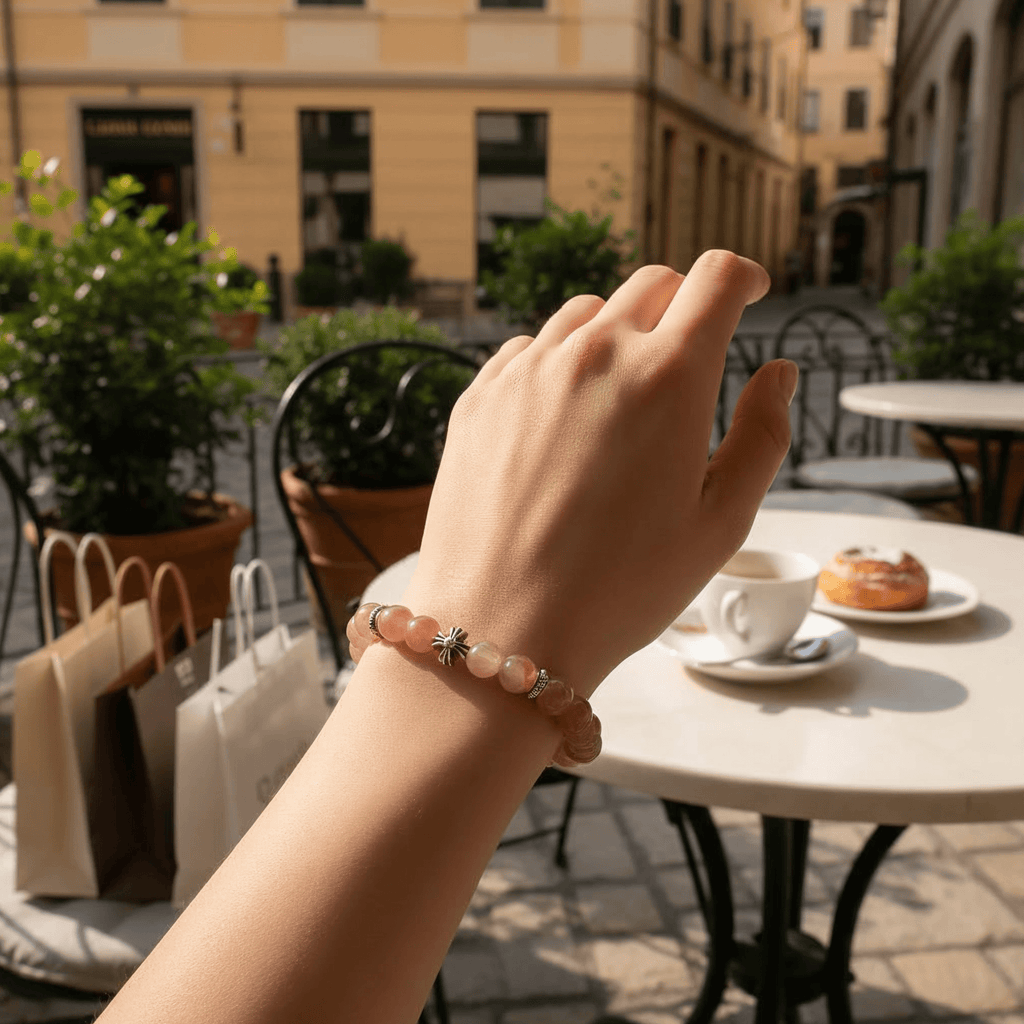 Lucky Blessing Rhodochrosite Bracelet by JWPatronus – natural crystal bracelet for women
