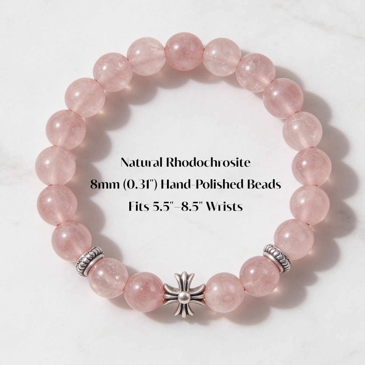 Lucky Blessing Rhodochrosite Bracelet by JWPatronus – natural crystal bracelet for women