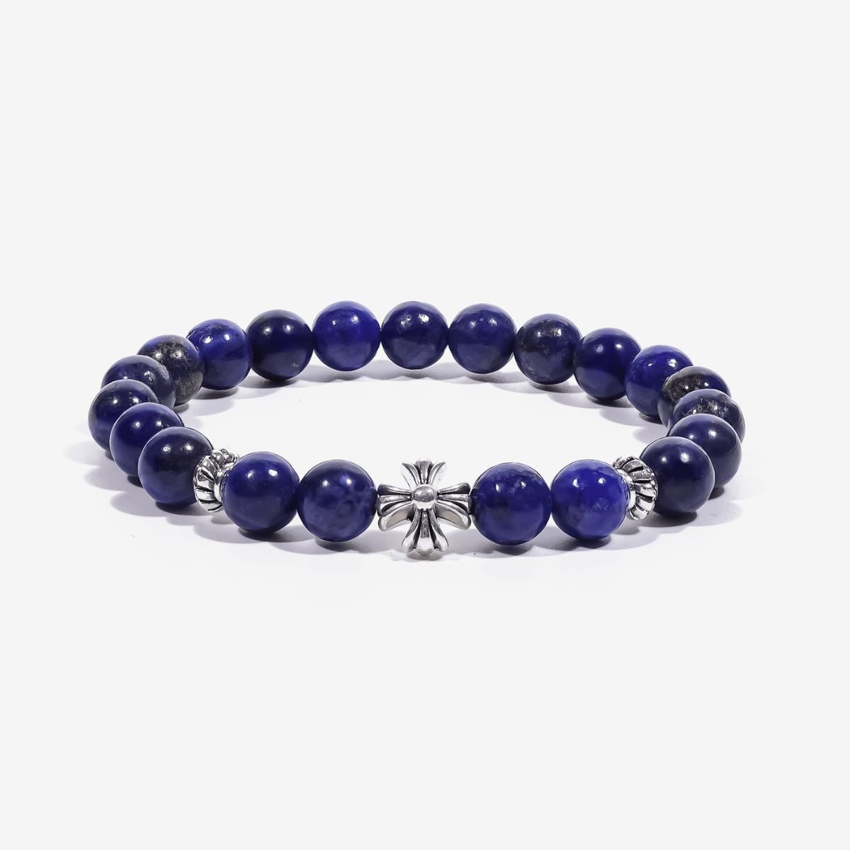 Lucky Clarity Lapis Cross Bracelet by JWPatronus – natural crystal bracelet for women