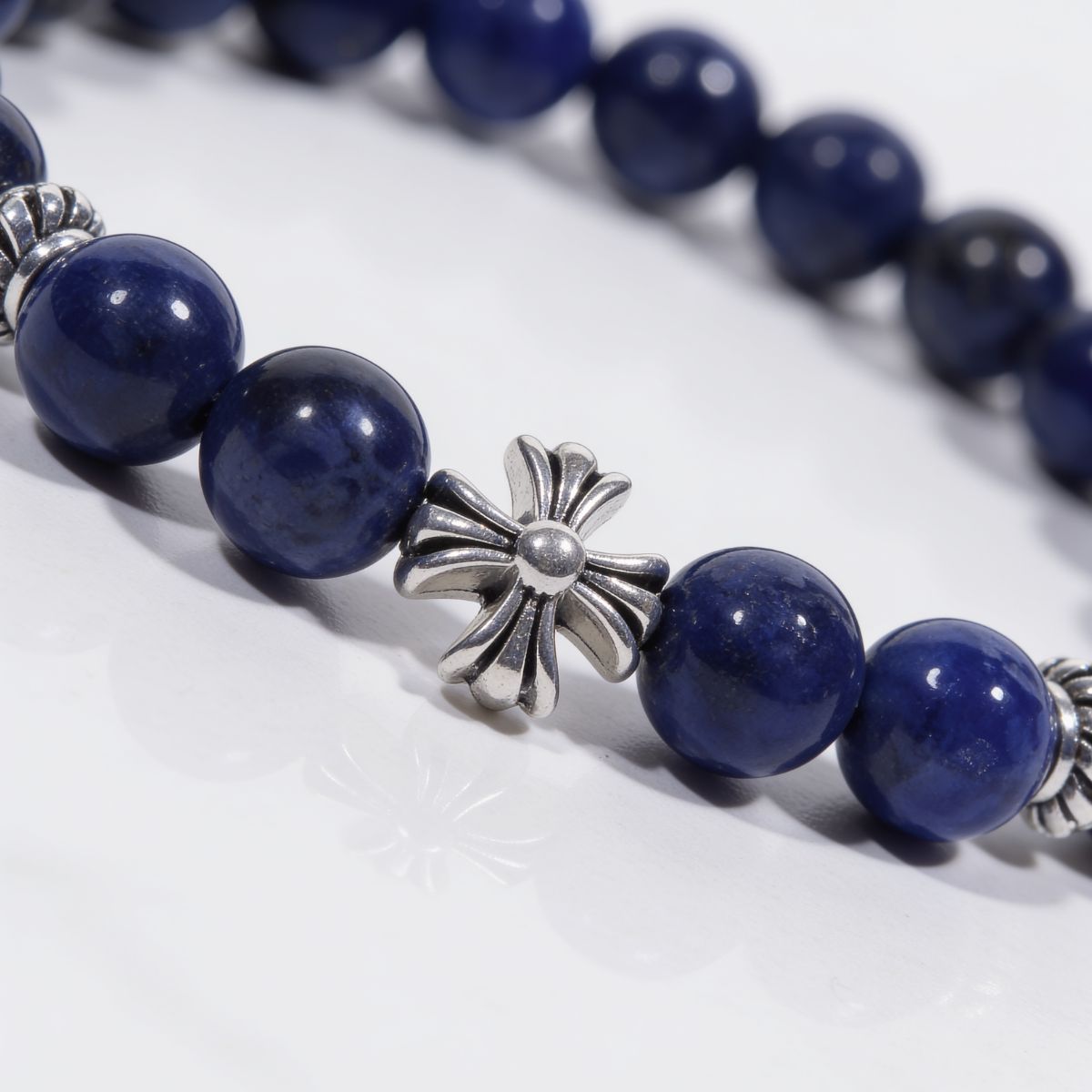Lucky Clarity Lapis Cross Bracelet by JWPatronus – natural crystal bracelet for women