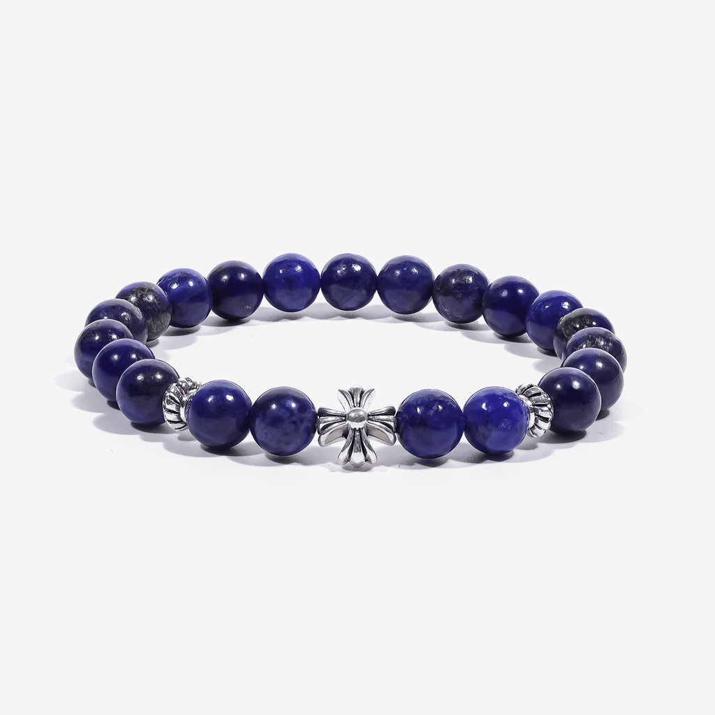 Lucky Clarity Lapis Cross Bracelet by JWPatronus – natural crystal bracelet for women