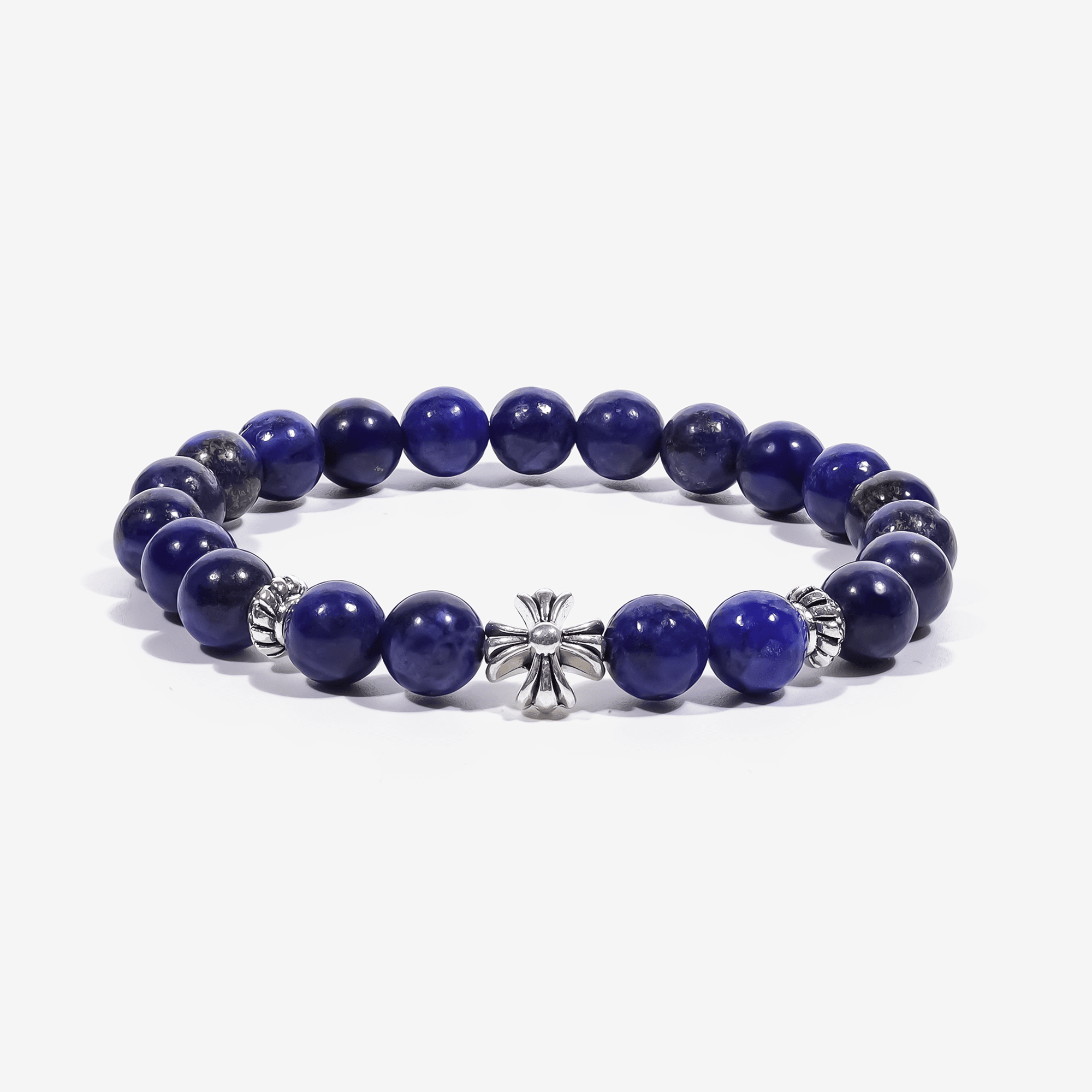Lucky Clarity Lapis Cross Bracelet by JWPatronus – natural crystal bracelet for women