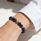 Lucky Clarity Lapis Cross Bracelet by JWPatronus – natural crystal bracelet for women