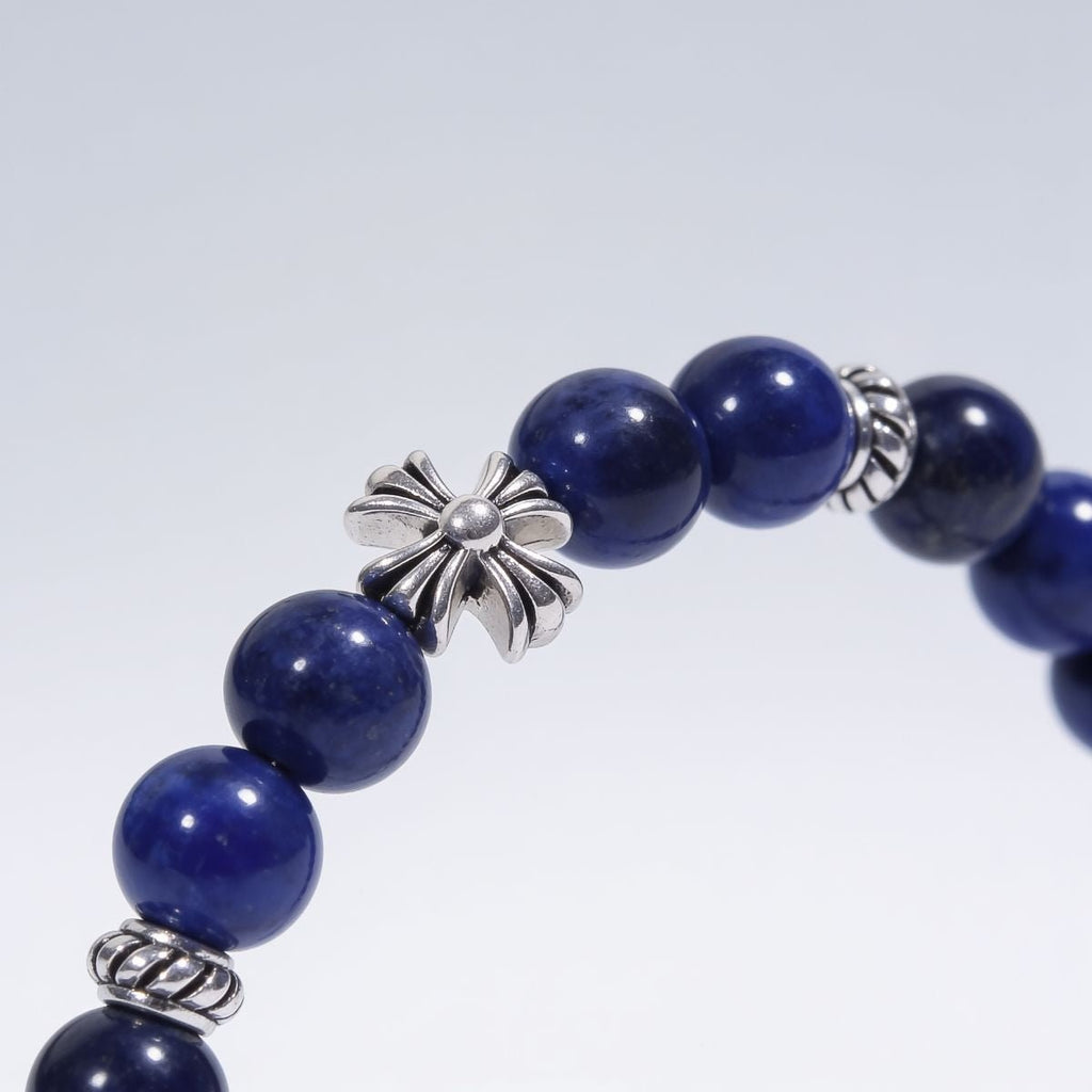 Lucky Clarity Lapis Cross Bracelet by JWPatronus – natural crystal bracelet for women