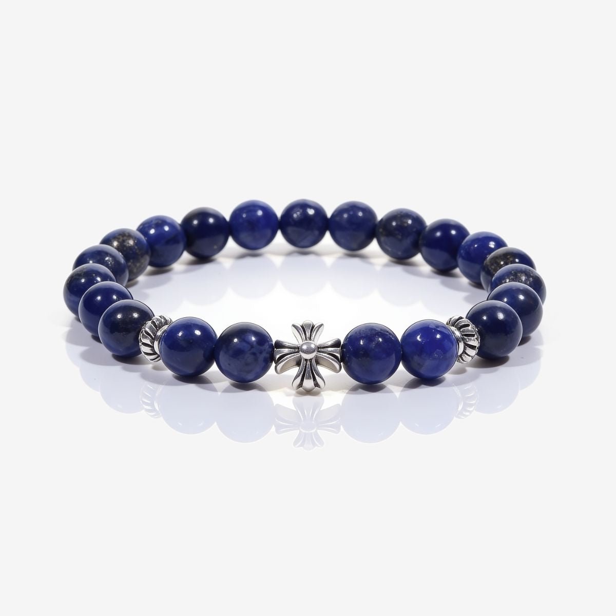 Lucky Clarity Lapis Cross Bracelet by JWPatronus – natural crystal bracelet for women