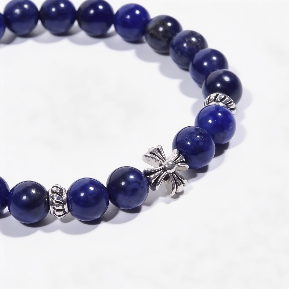 Lucky Clarity Lapis Cross Bracelet by JWPatronus – natural crystal bracelet for women