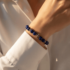 Lucky Clarity Lapis Cross Bracelet by JWPatronus – natural crystal bracelet for women