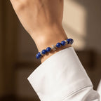 Lucky Clarity Lapis Cross Bracelet by JWPatronus – natural crystal bracelet for women