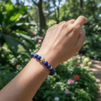 Lucky Clarity Lapis Cross Bracelet by JWPatronus – natural crystal bracelet for women