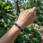 Lucky Clarity Lapis Cross Bracelet by JWPatronus – natural crystal bracelet for women