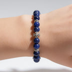 Lucky Clarity Lapis Cross Bracelet by JWPatronus – natural crystal bracelet for women