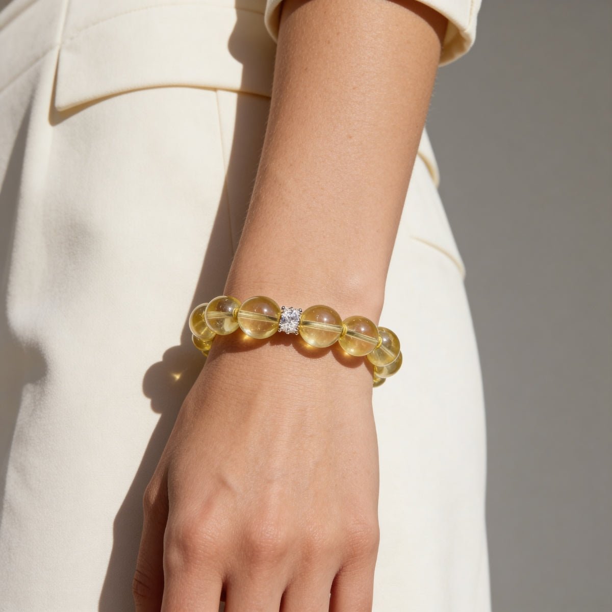 Luminous Lemon Quartz Bracelet by JWPatronus – natural crystal bracelet for women