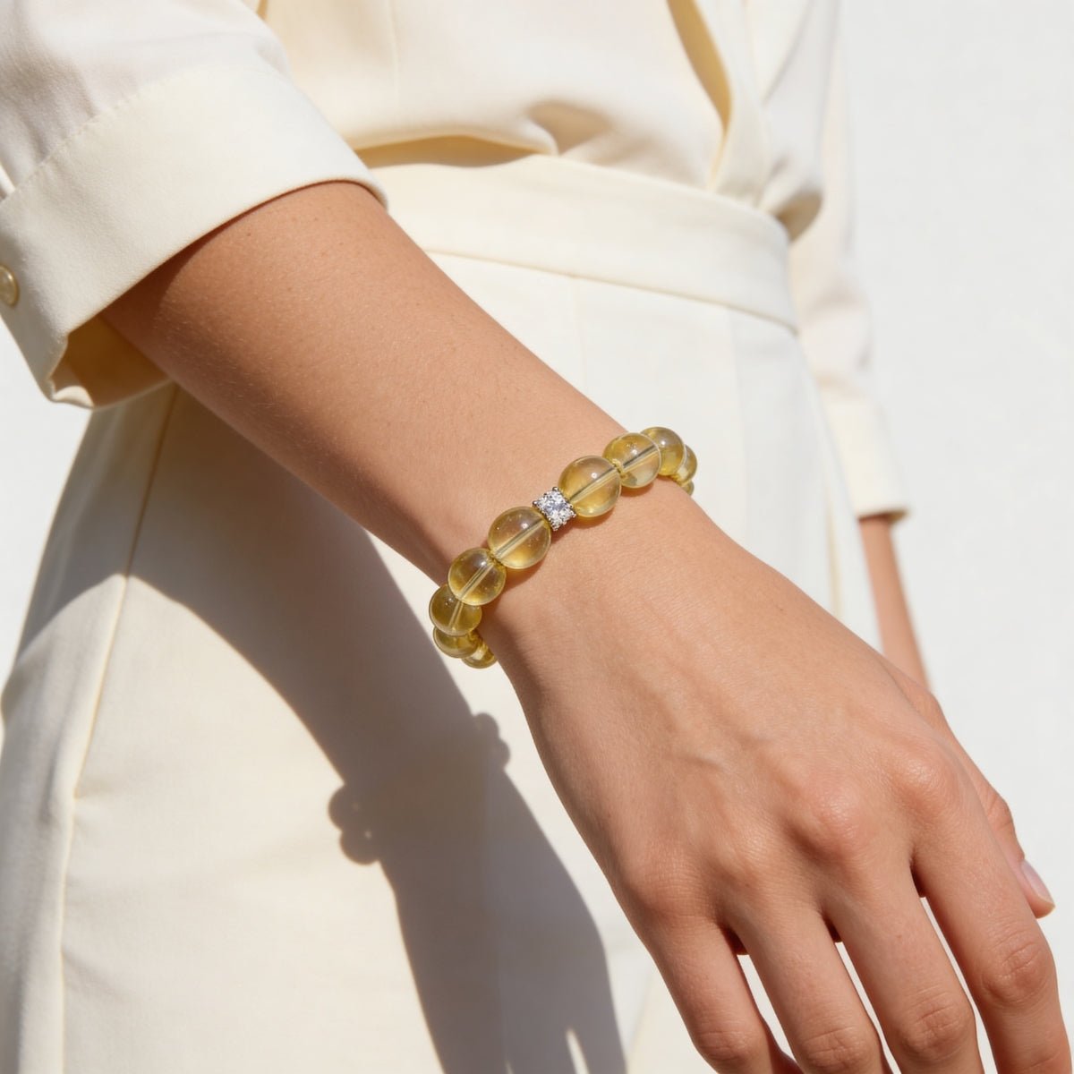 Luminous Lemon Quartz Bracelet by JWPatronus – natural crystal bracelet for women