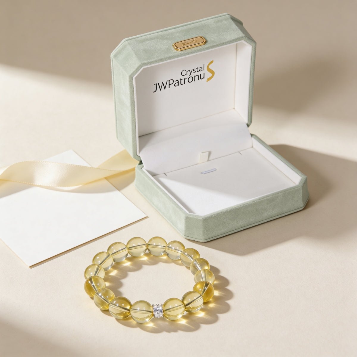 Luminous Lemon Quartz Bracelet by JWPatronus – natural crystal bracelet for women