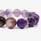Lunar Grace Amethyst & Lepidolite Beaded Bracelet by JWPatronus – natural crystal bracelet for women
