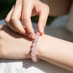 Madagascar Rose Quartz Beaded Bracelet by JWPatronus – natural crystal bracelet for women