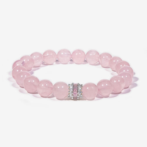 Madagascar Rose Quartz Beaded Bracelet by JWPatronus – natural crystal bracelet for women