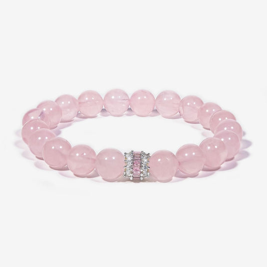 Madagascar Rose Quartz Beaded Bracelet by JWPatronus – natural crystal bracelet for women