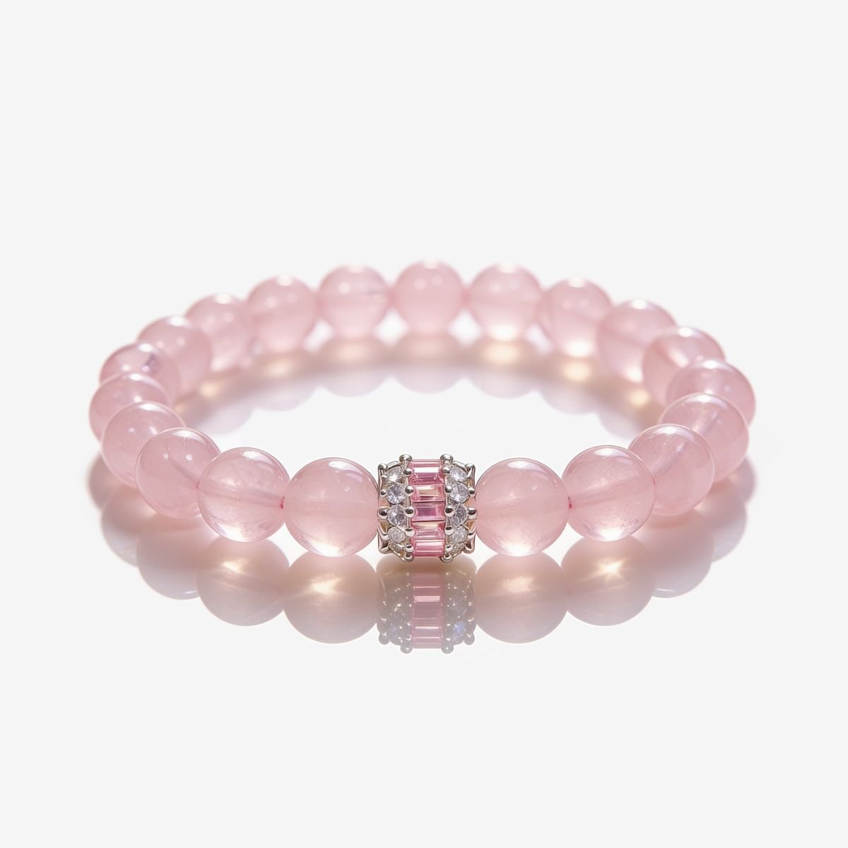 Madagascar Rose Quartz Beaded Bracelet by JWPatronus – natural crystal bracelet for women