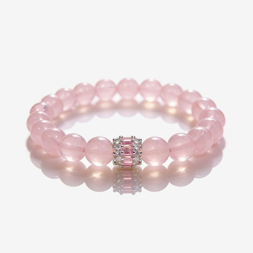 Madagascar Rose Quartz Beaded Bracelet by JWPatronus – natural crystal bracelet for women