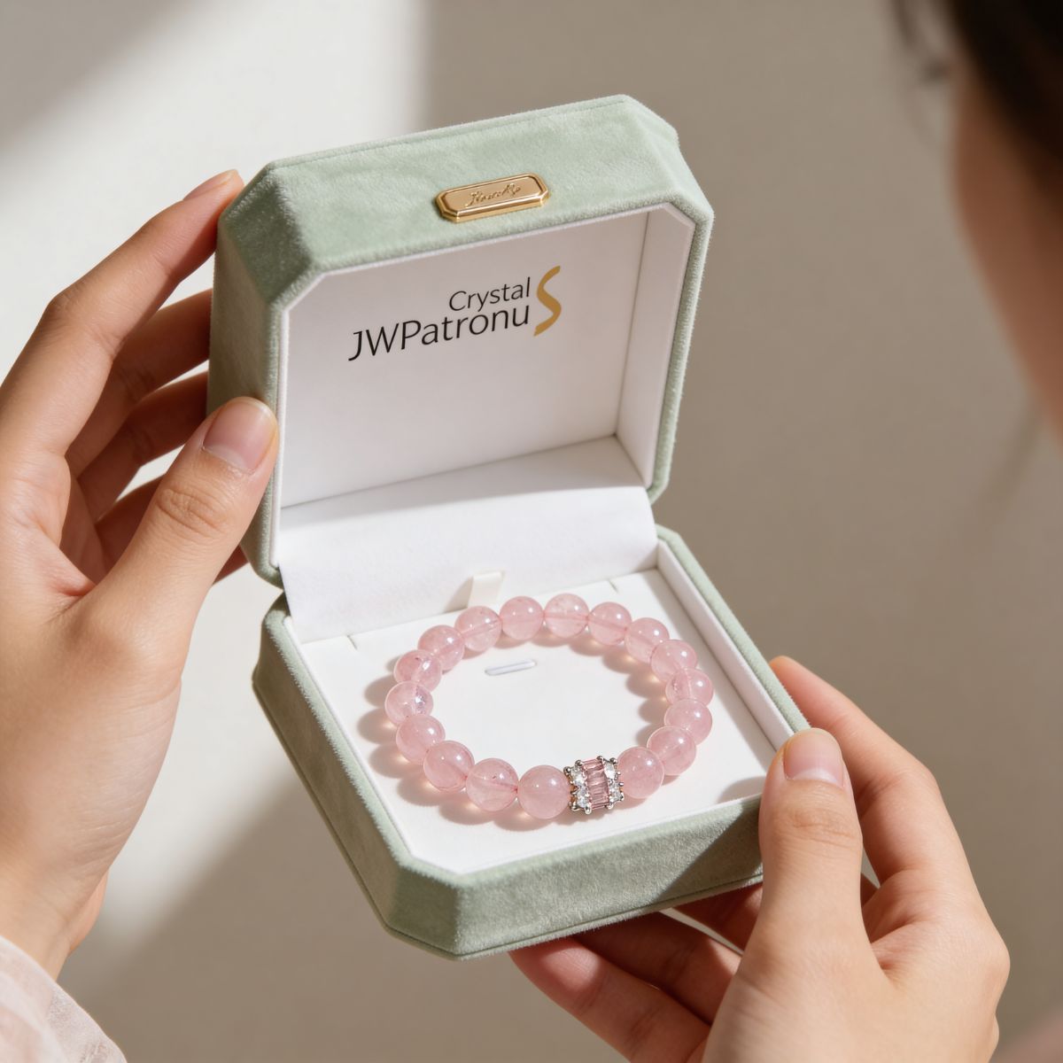 Madagascar Rose Quartz Beaded Bracelet by JWPatronus – natural crystal bracelet for women