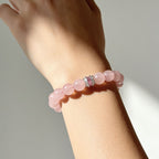 Madagascar Rose Quartz Beaded Bracelet by JWPatronus – natural crystal bracelet for women