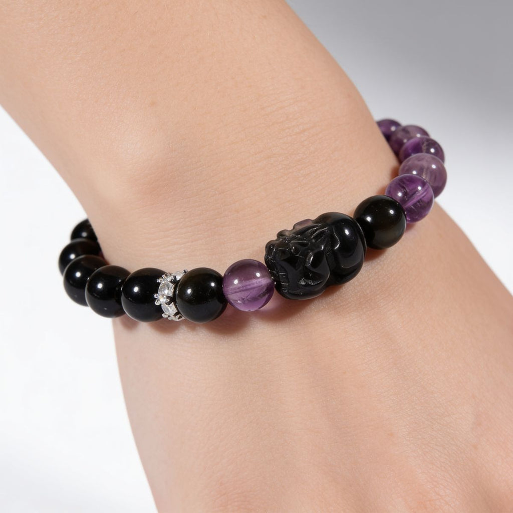 Mystic Amethyst Protection Bracelet by JWPatronus – natural crystal bracelet for women