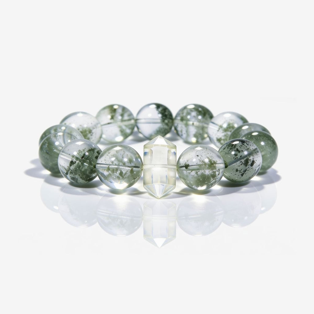 Mystic Forest Green Phantom Quartz Bracelet by JWPatronus – natural crystal bracelet for women