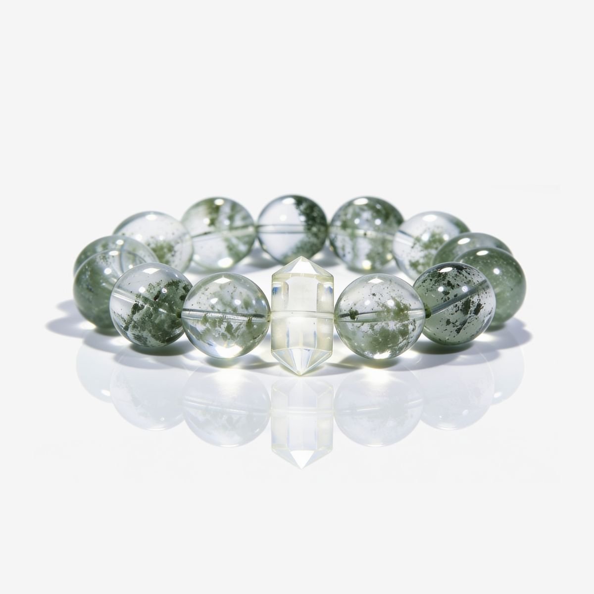 Mystic Forest Green Phantom Quartz Bracelet by JWPatronus – natural crystal bracelet for women