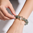 Mystic Forest Green Phantom Quartz Bracelet by JWPatronus – natural crystal bracelet for women