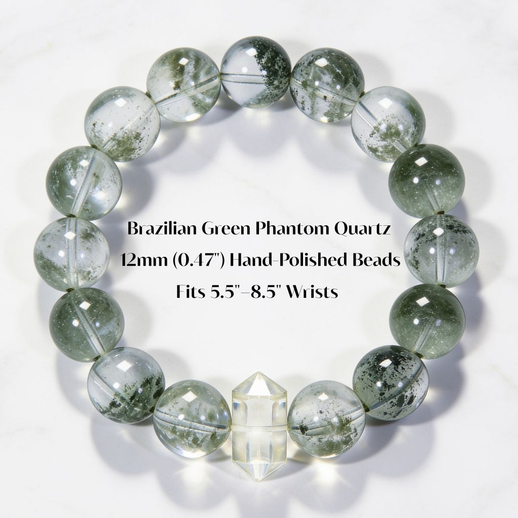 Mystic Forest Green Phantom Quartz Bracelet by JWPatronus – natural crystal bracelet for women