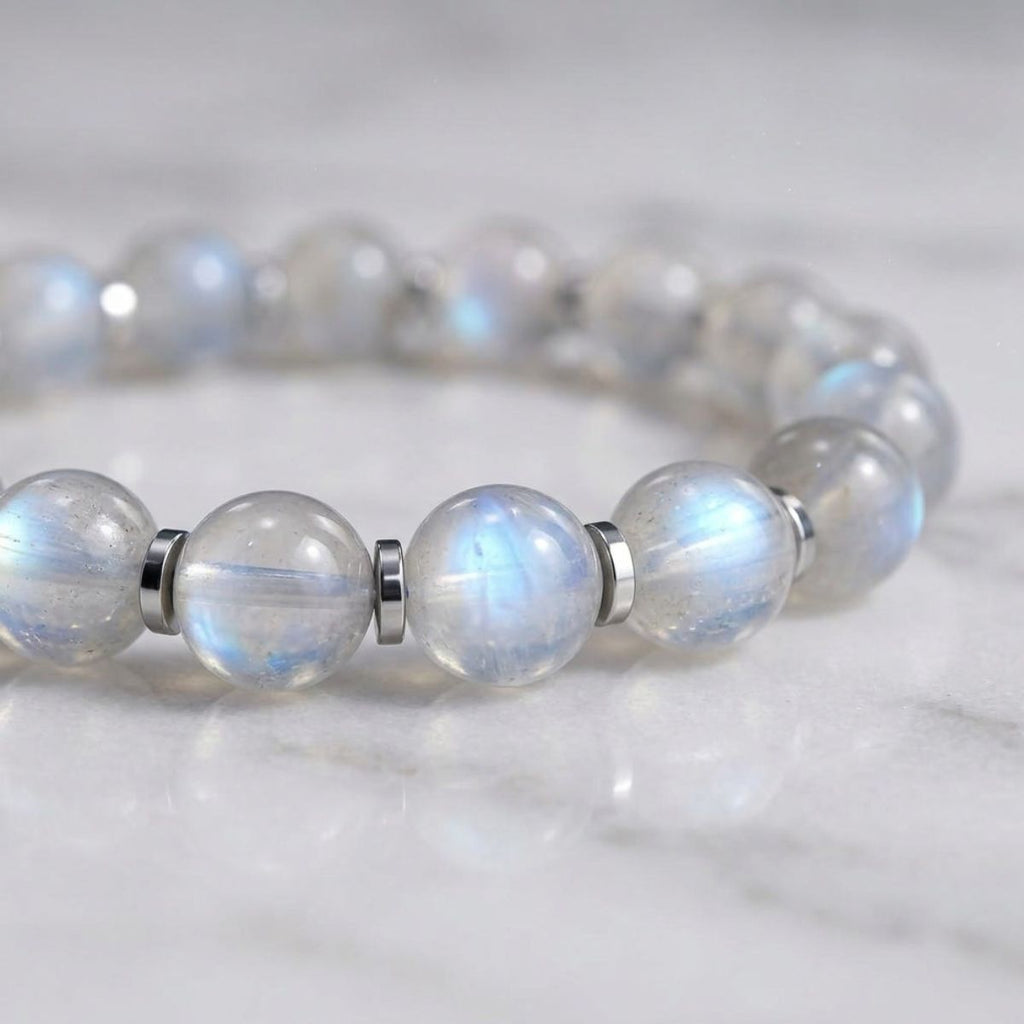 Mystic Moonstone Beaded Bracelet by JWPatronus – natural crystal bracelet for women