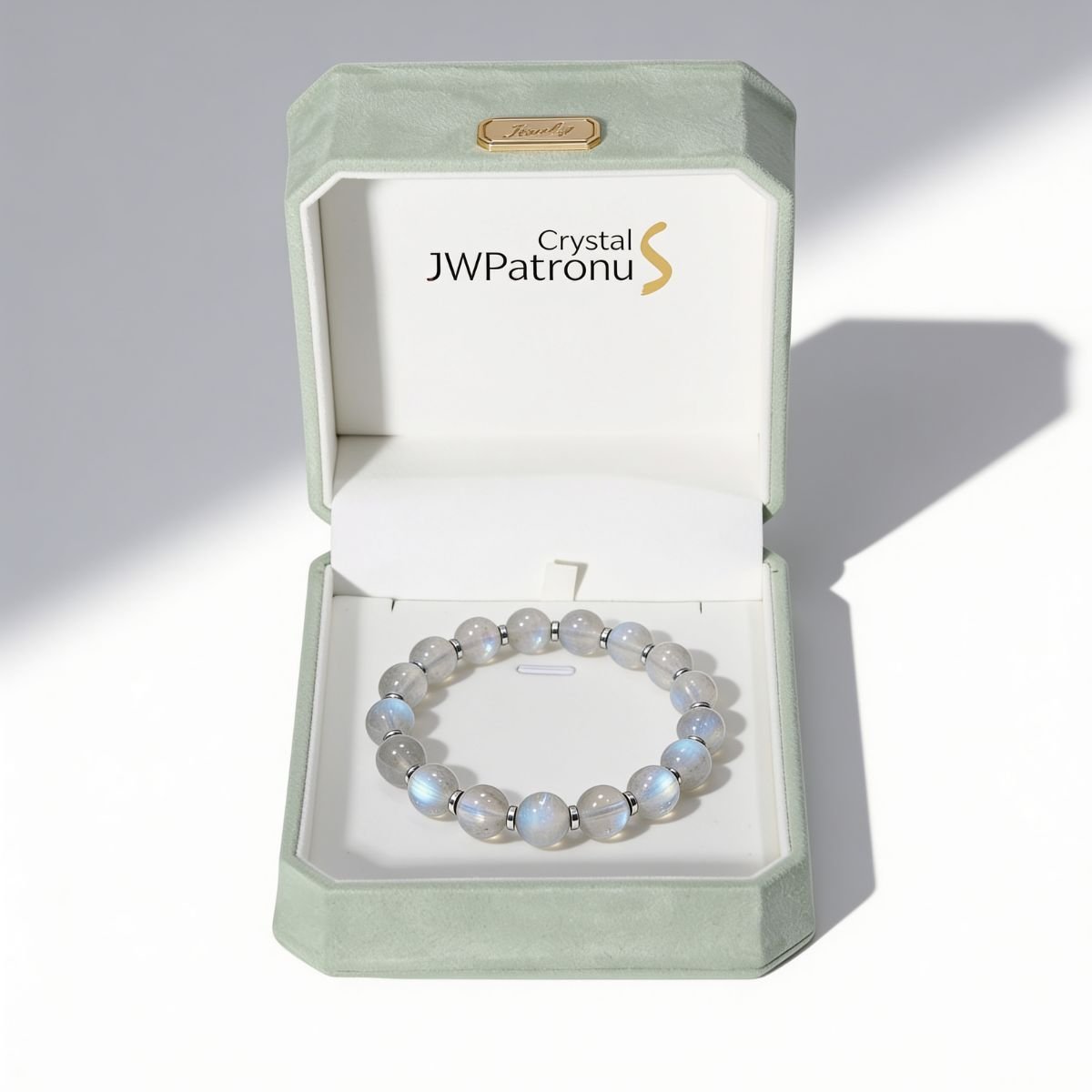 Mystic Moonstone Beaded Bracelet by JWPatronus – natural crystal bracelet for women