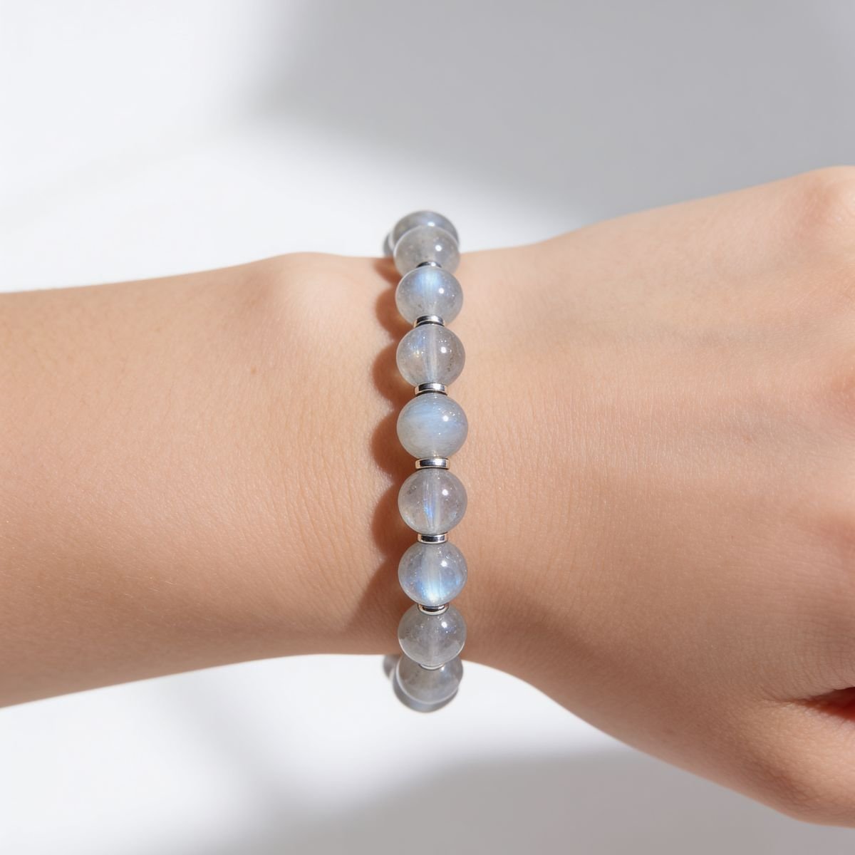 Mystic Moonstone Beaded Bracelet by JWPatronus – natural crystal bracelet for women