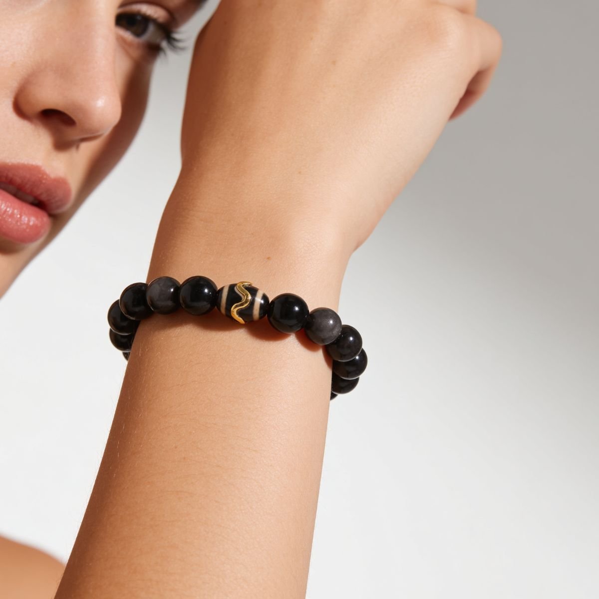Mystic Shield Obsidian Bracelet by JWPatronus – natural crystal bracelet for women