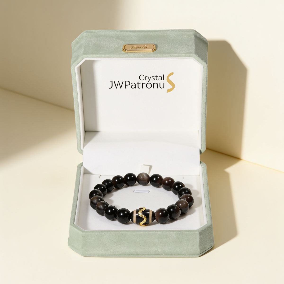 Mystic Shield Obsidian Bracelet by JWPatronus – natural crystal bracelet for women