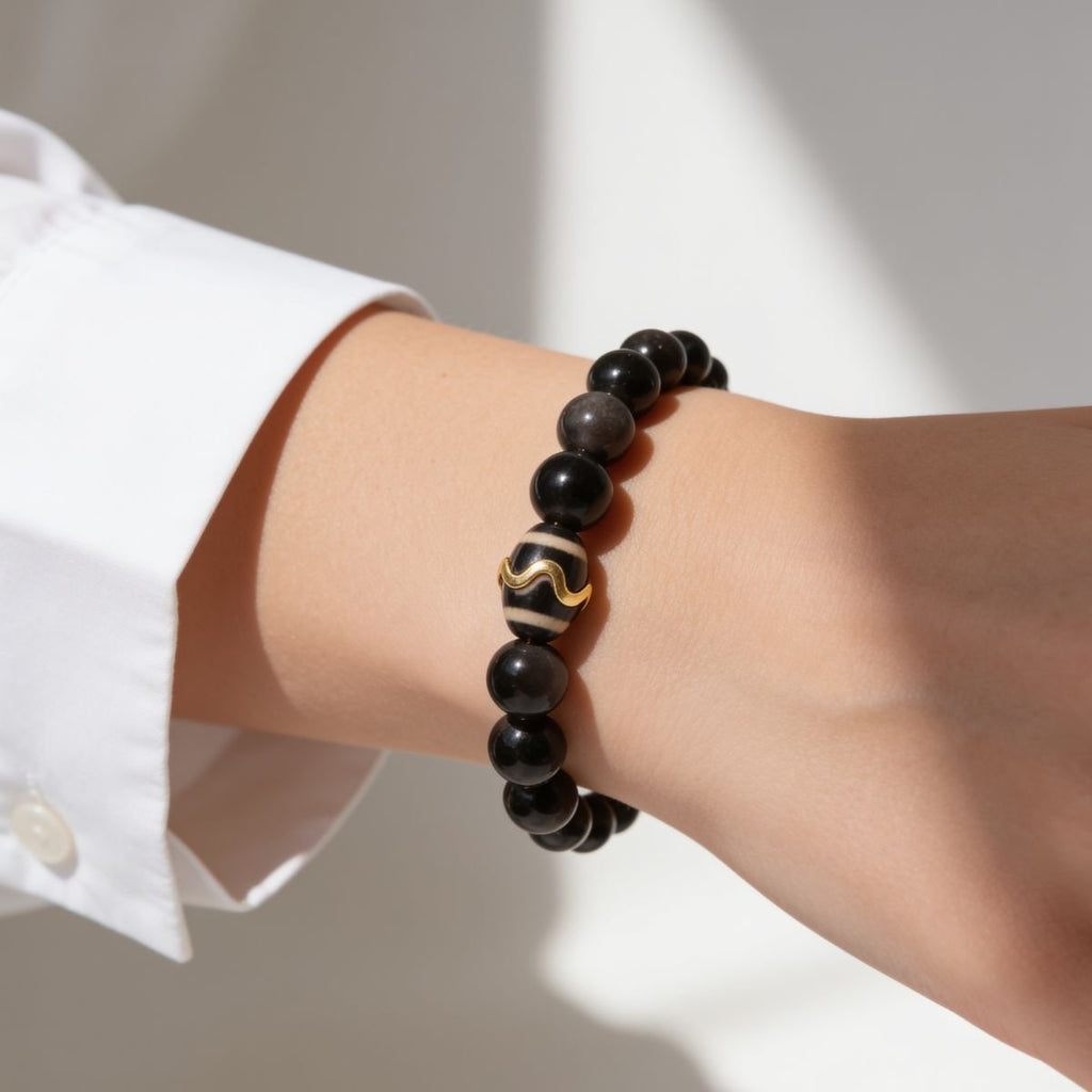 Mystic Shield Obsidian Bracelet by JWPatronus – natural crystal bracelet for women