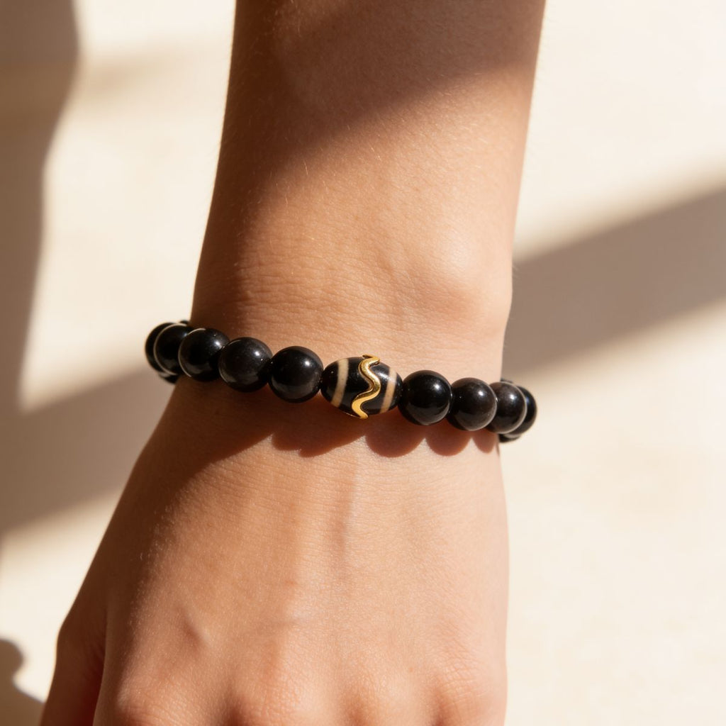 Mystic Shield Obsidian Bracelet by JWPatronus – natural crystal bracelet for women