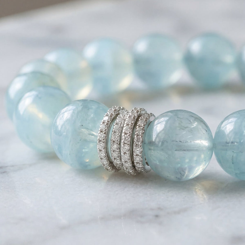 Ocean Calm Aquamarine Bracelet by JWPatronus – natural crystal bracelet for women
