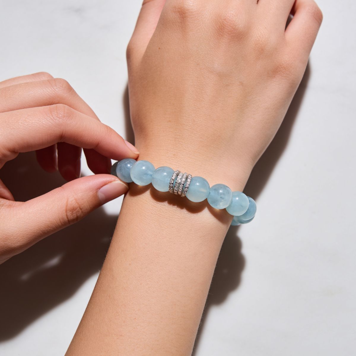 Ocean Calm Aquamarine Bracelet by JWPatronus – natural crystal bracelet for women