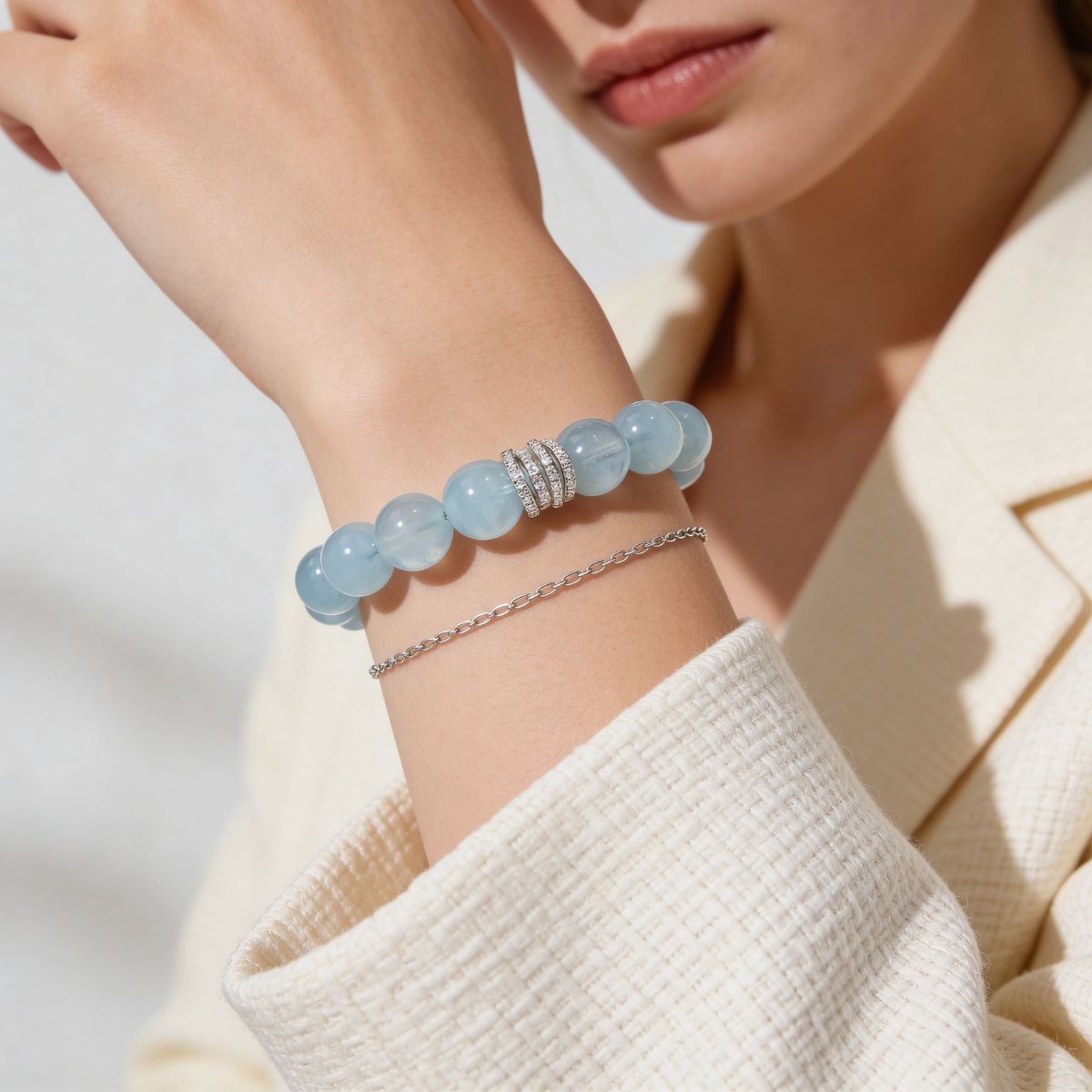 Ocean Calm Aquamarine Bracelet by JWPatronus – natural crystal bracelet for women