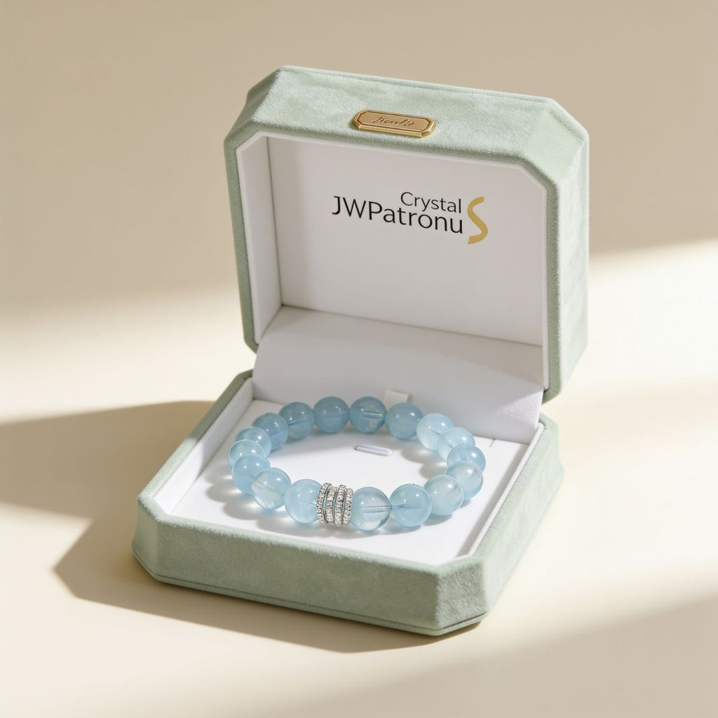 Ocean Calm Aquamarine Bracelet by JWPatronus – natural crystal bracelet for women