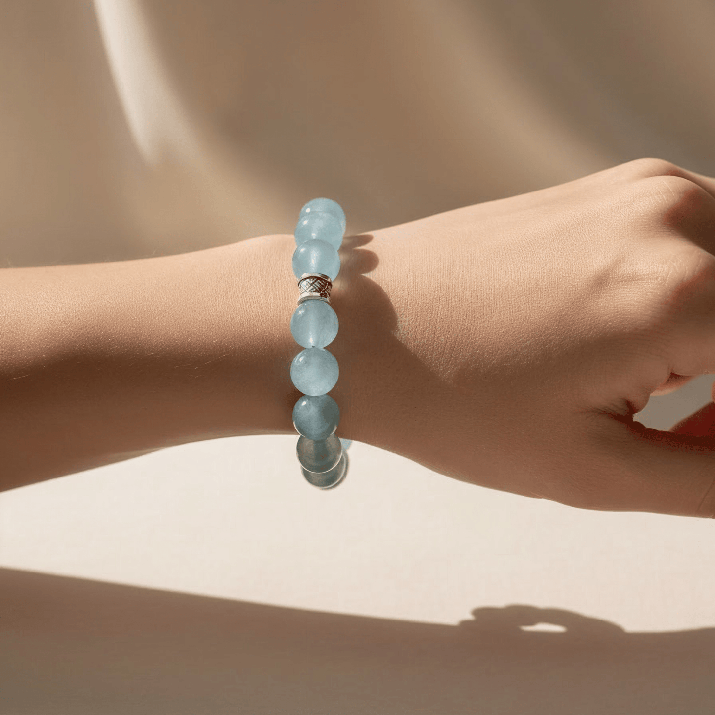 Ocean’s Grace Aquamarine Bracelet by JWPatronus – natural crystal bracelet for women